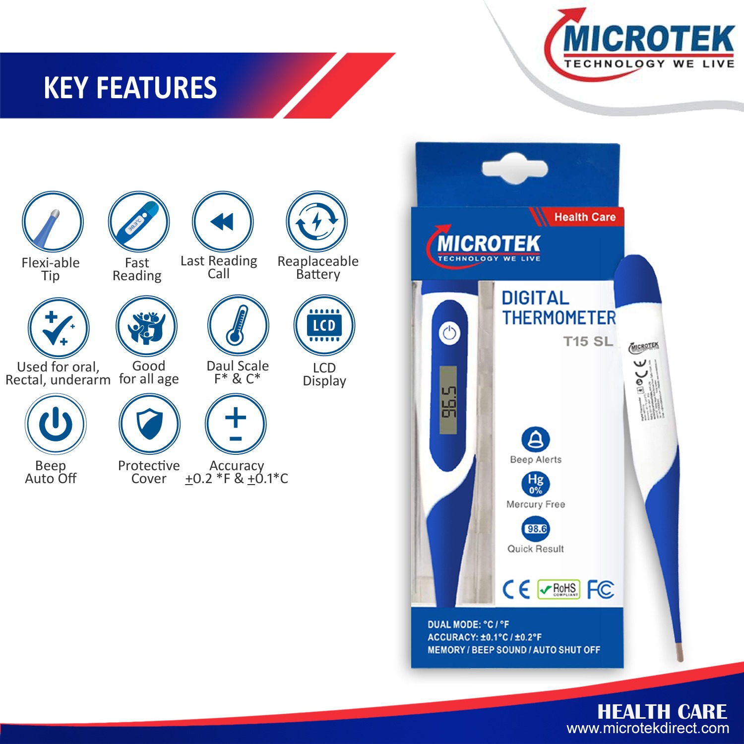 Microtek Digital Thermometer T15 SL - Microtek India
